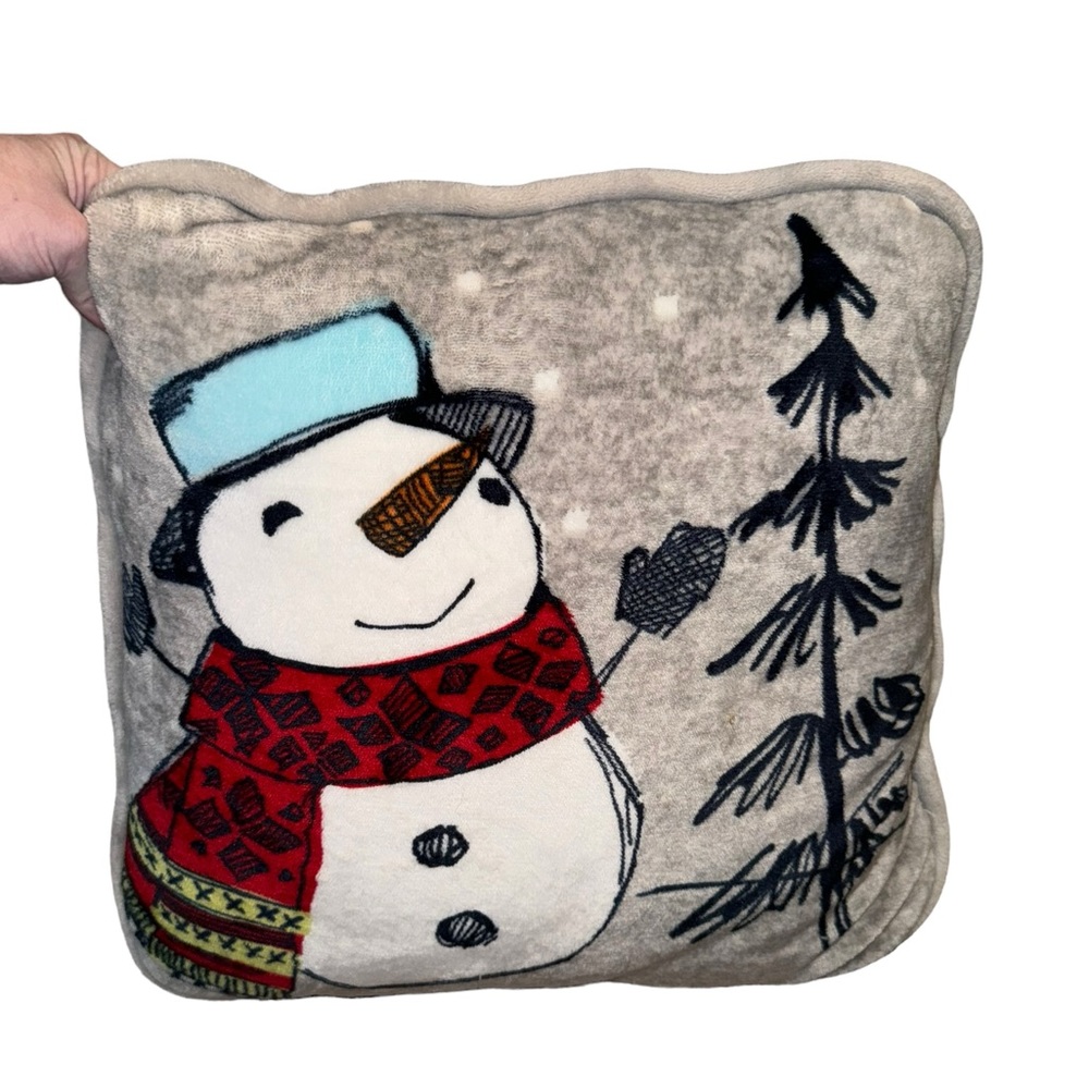 Christmas Snowman Decorative Soft Plush Pillow. Super Soft And Cushy. - Picture 6 of 6